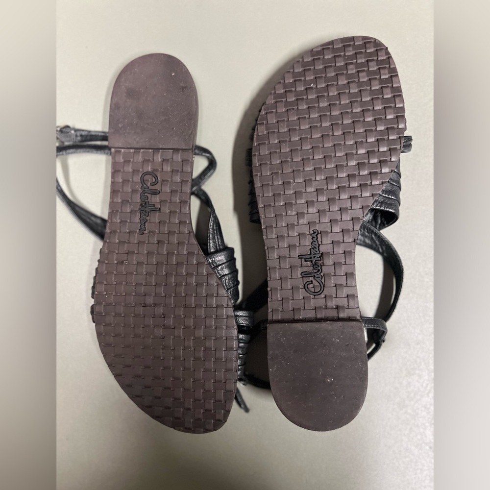 Cole Haan Black Leather Brown Slingback Slide Sandals Women Size 7.5B - Picture 12 of 12